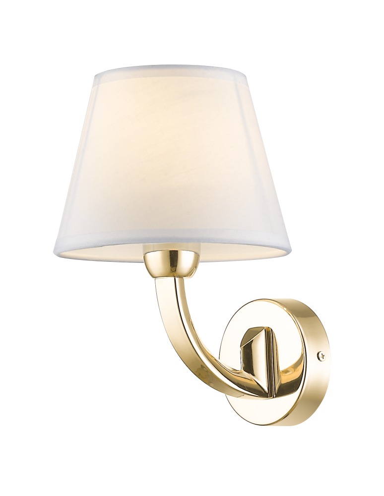 Kinkiety z abażurem - CosmoLight Kinkiet ATLANTA W01964AU-WH złoty - produkt kolory-swiatla.pl 1