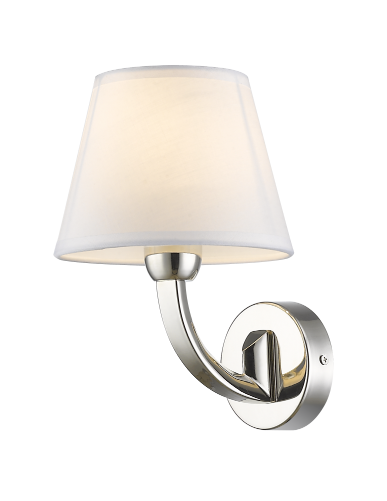 Kinkiety z abażurem - CosmoLight Kinkiet ATLANTA W01827NI-WH nikiel - produkt kolory-swiatla.pl 1