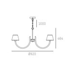 Żyrandole nowoczesne - CosmoLight Lampa wisząca ATLANTA P08810NI-WH nikiel - product 4