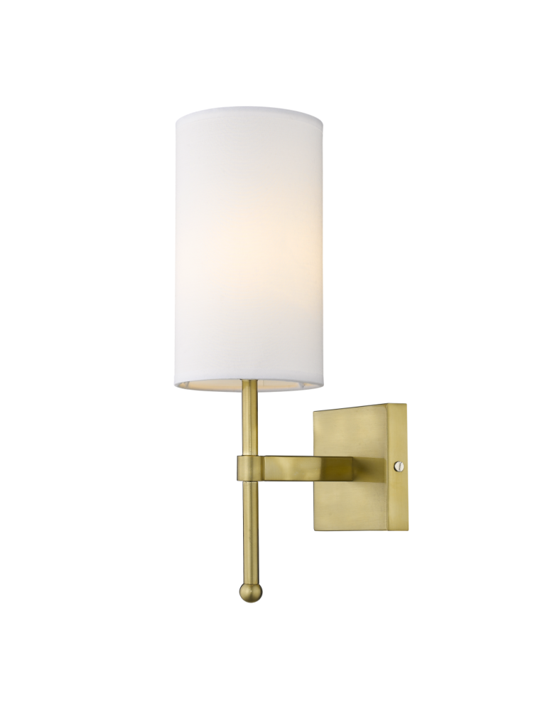 Kinkiety z abażurem - CosmoLight Kinkiet DENVER W01963BR-WH złoty - produkt kolory-swiatla.pl 1