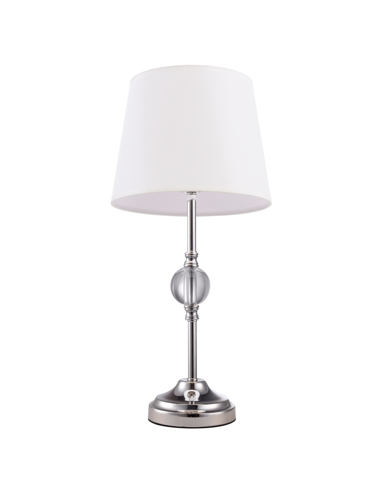 Lampy stołowe z abażurem - CosmoLight Lampa stołowa MONACO T01230CH-WH chrom - produkt kolory-swiatla.pl 1