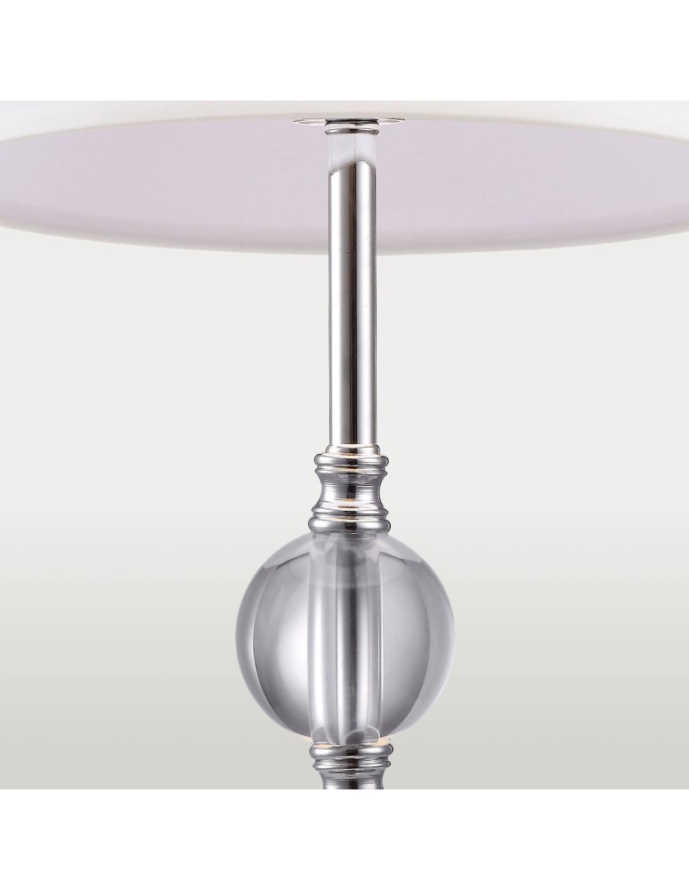 Lampy stołowe z abażurem - CosmoLight Lampa stołowa MONACO T01230CH-WH chrom - product kolory-swiatla.pl 2