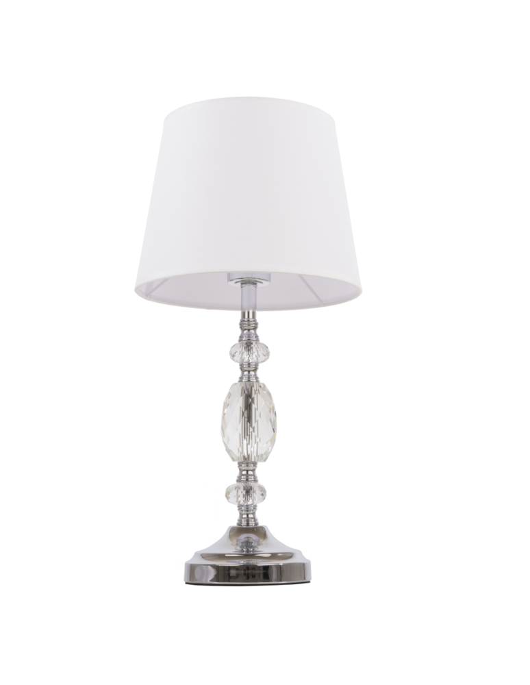 Lampy stołowe z abażurem - CosmoLight Lampa stołowa MONACO T01885CH-WH chrom - produkt kolory-swiatla.pl 1