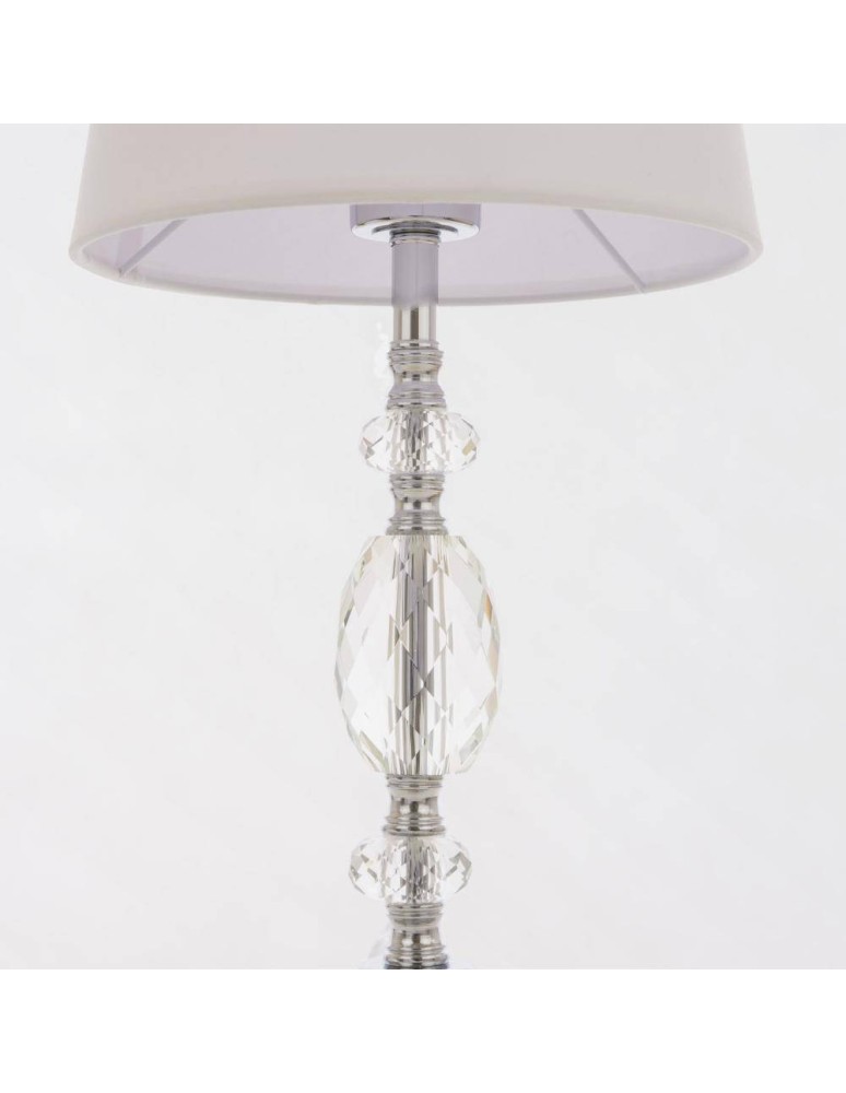 Lampy stołowe z abażurem - CosmoLight Lampa stołowa MONACO T01885CH-WH chrom - produkt kolory-swiatla.pl 3