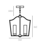 Lampy wiszące w stylu Hampton - CosmoLight Lampa wisząca DUBLIN P04148BZ Złoty Brąz - produkt 4