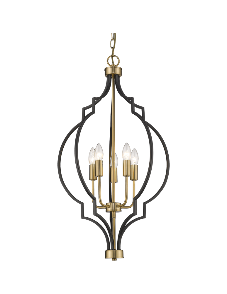 CosmoLight Lampa wisząca NASHVILLE P05186BK Czarny złoty