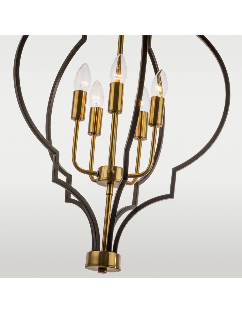 CosmoLight Lampa wisząca NASHVILLE P05186BK Czarny złoty