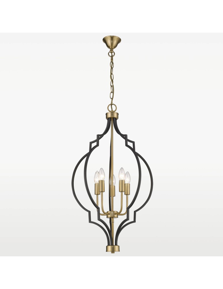CosmoLight Lampa wisząca NASHVILLE P05186BK Czarny złoty