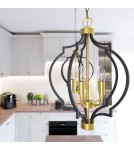 Lampy wiszące w stylu Hampton - CosmoLight Lampa wisząca NASHVILLE P05179BK Czarny złoty - product 2