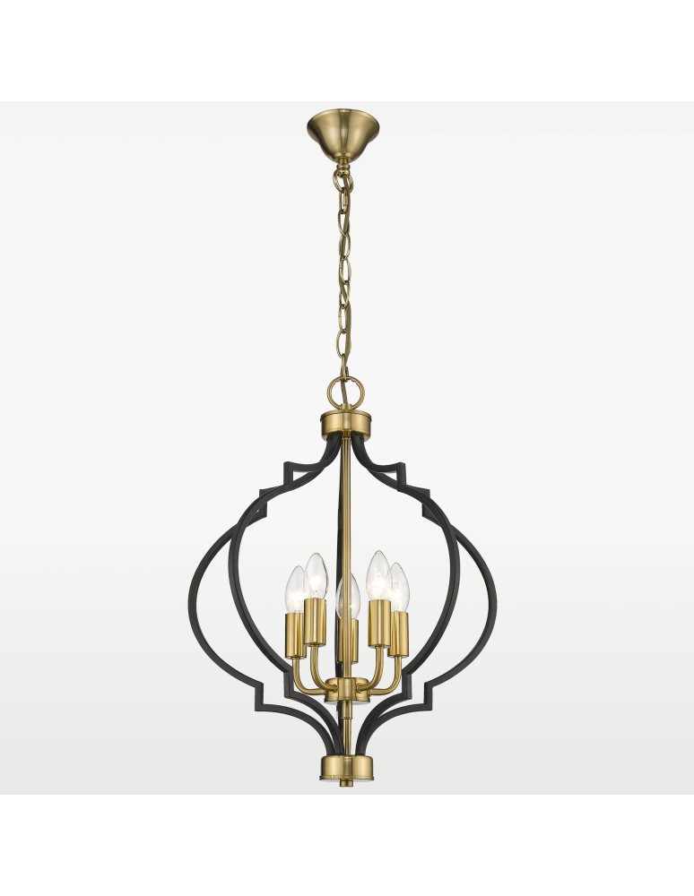 CosmoLight Lampa wisząca NASHVILLE P05179BK Czarny złoty