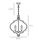 Lampy wiszące w stylu Hampton - CosmoLight Lampa wisząca NASHVILLE P05179BK Czarny złoty - product 5