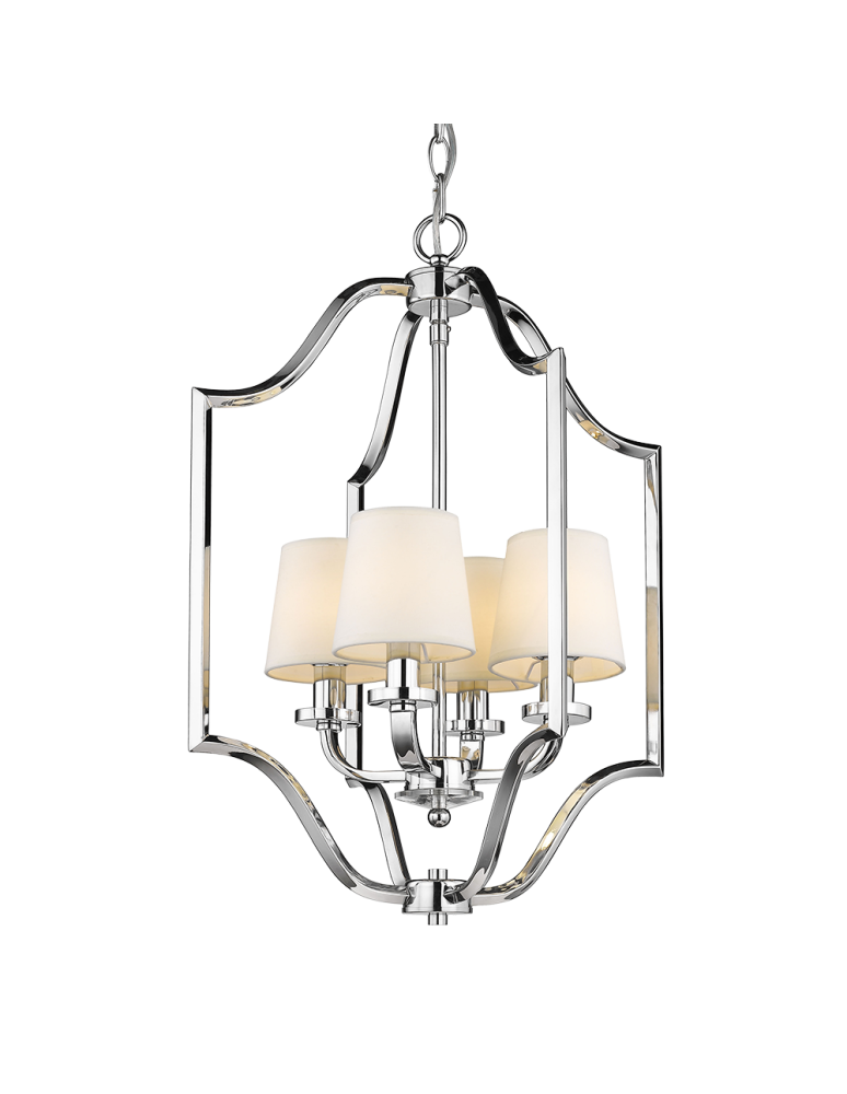 Lampy wiszące w stylu Hampton - CosmoLight Lampa wisząca NEW YORK P04380CH-WH chrom - produkt kolory-swiatla.pl 1