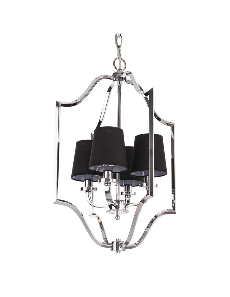 Lampy wiszące w stylu Hampton - CosmoLight Lampa wisząca NEW YORK P04380CH-BK chrom - produkt kolory-swiatla.pl 1