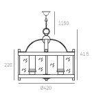 Lampy wiszące w stylu Hampton - CosmoLight Lampa wisząca NEW YORK P04567CH  Chrom  - product 4