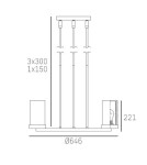 Żyrandole - CosmoLight Lampa wisząca MIAMI P06998CH  Chrom  - product 3
