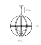 Żyrandole - CosmoLight Lampa wisząca ORLANDO P05735CH  Chrom  - product 3