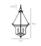 Lampy wiszące w stylu Hampton - CosmoLight Lampa wisząca PRAGUE P03950CH Chrom - produkt 4