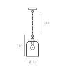 Lampy wiszące w stylu Hampton - CosmoLight Lampa wisząca PRAGUE P01947BK   Czarny  - product 2