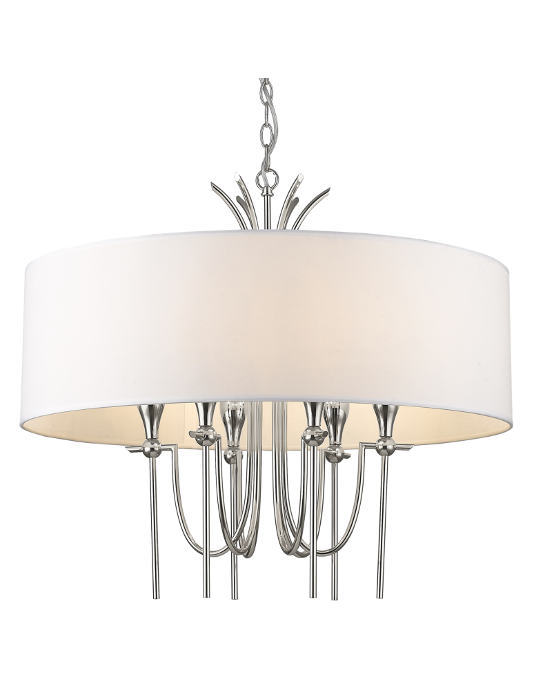 Lampy wiszące w stylu Hampton - CosmoLight Lampa wisząca LAS VEGAS P06698NI-WH nikiel - produkt kolory-swiatla.pl 1