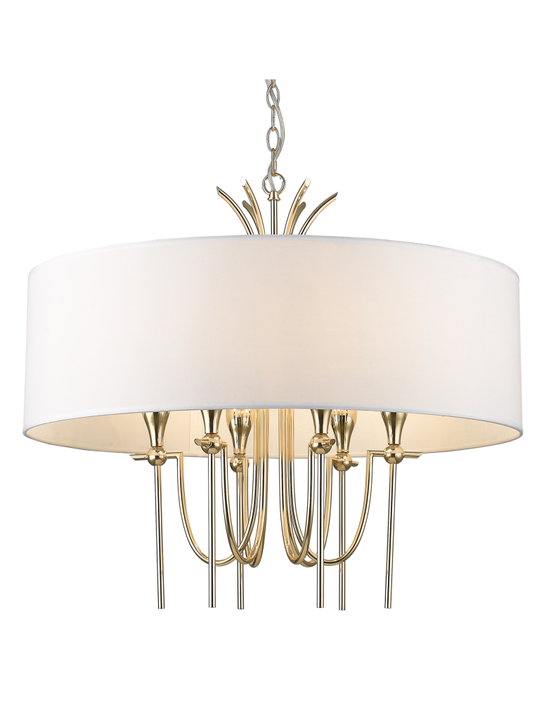 Lampy wiszące w stylu Hampton - CosmoLight Lampa wisząca LAS VEGAS P06704AU-WH złoty - produkt kolory-swiatla.pl 1