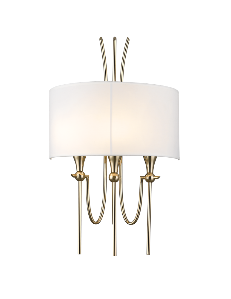 Kinkiety w stylu Hampton - CosmoLight Kinkiet LAS VEGAS W03728AU-WH Biały złoty - produkt kolory-swiatla.pl 1