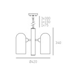 Lampy wiszące - CosmoLight Lampa wisząca SEOUL P05759BK Czarny - produkt 4