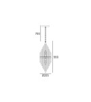 Lampy wiszące glamour - CosmoLight Lampa wisząca REYKJAVIK P02080CP  Szampański  - product 3