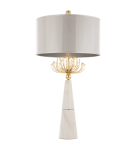 Lampy stołowe z abażurem - CosmoLight Lampa stołowa CARTAGENA T02004AU  Biały   Złoty  - product 1