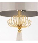 Lampy stołowe z abażurem - CosmoLight Lampa stołowa CARTAGENA T02004AU  Biały   Złoty  - product 4