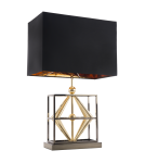 Lampy stołowe z abażurem - CosmoLight Lampa stołowa QUITO T01939BK AU Czarny Złoty - produkt 1
