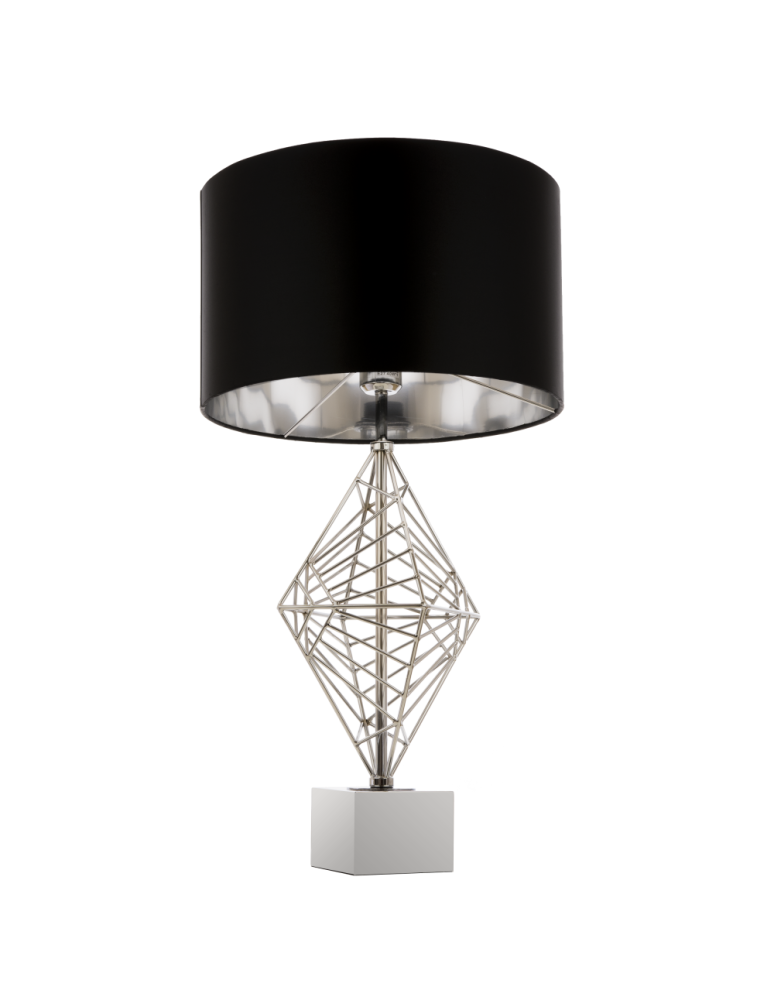 Lampy stołowe z abażurem - CosmoLight Lampa stołowa CARACAS T01960CH  Chrom  - produkt kolory-swiatla.pl 1