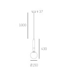 Lampy wiszące - CosmoLight Lampa wisząca LA SPEZIA P01336BK  Czarny   Biały  - product 2