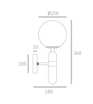 Kinkiety kule - CosmoLight Kinkiet LA SPEZIA W01343BR  Biały   Mosiądz  - product 2