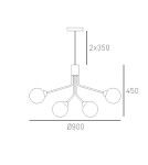 Lampy wiszące kule - CosmoLight Lampa wisząca CAPE TOWN P12049BR Mosiądz - produkt 5