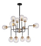 Lampy wiszące - CosmoLight Lampa wisząca BOSTON P12826BR  Czarny   Mosiądz  - produkt 1