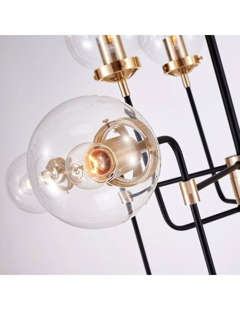 Lampy wiszące - CosmoLight Lampa wisząca BOSTON P12826BR  Czarny   Mosiądz  - produkt kolory-swiatla.pl 3
