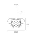 Żyrandole glamour - CosmoLight Lampa wisząca TROMSO P04094BR Mosiądz - produkt 4