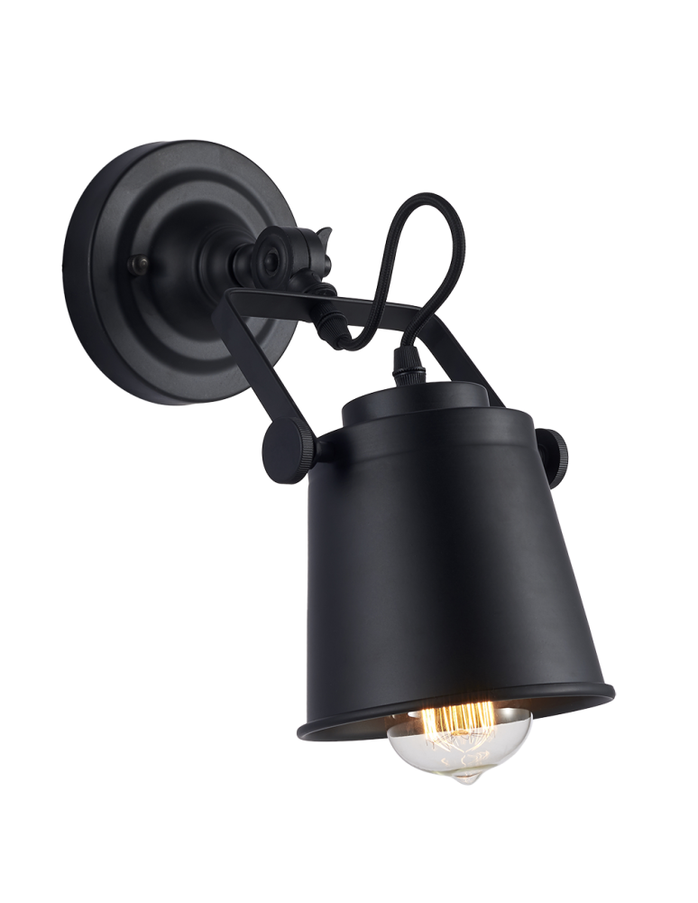 Kinkiety loftowe - industrialne - CosmoLight Kinkiet DETROIT W01758BK  Czarny  - produkt kolory-swiatla.pl 1