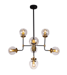 Lampy wiszące - CosmoLight Lampa wisząca BOSTON P08959BR  Czarny   Mosiądz  - produkt 1