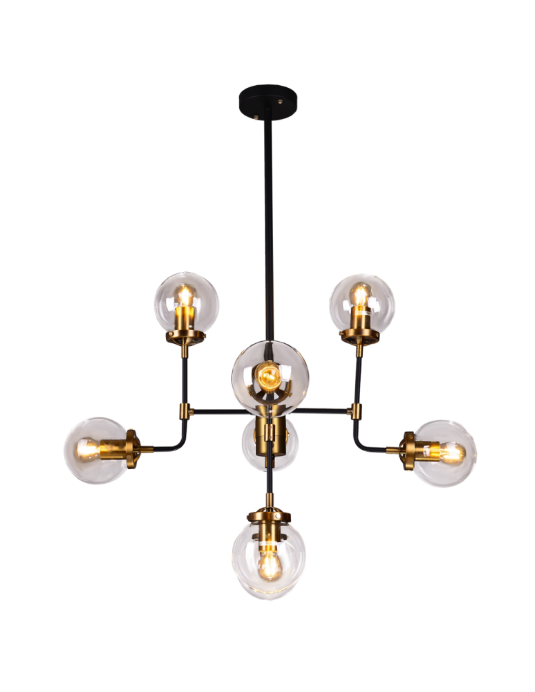 Lampy wiszące - CosmoLight Lampa wisząca BOSTON P08959BR  Czarny   Mosiądz  - produkt kolory-swiatla.pl 1