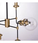 Lampy wiszące - CosmoLight Lampa wisząca BOSTON P08959BR  Czarny   Mosiądz  - produkt 4