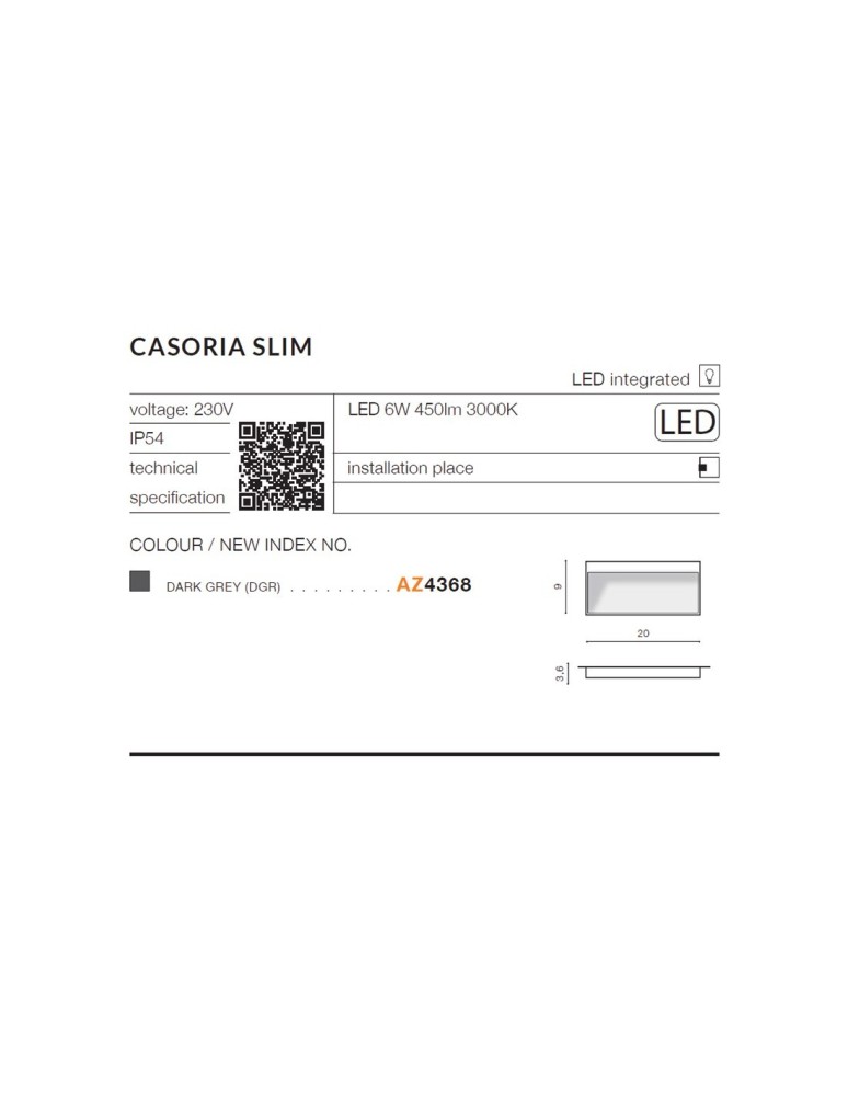 Lampy do oświetlania ścieżek - Azzardo CASORIA ROUND IP54 LED 6W 450lm 3000K Zewnętrzna Czarny Ścienna AZ4366 - produkt kolory-swiatla.pl 3
