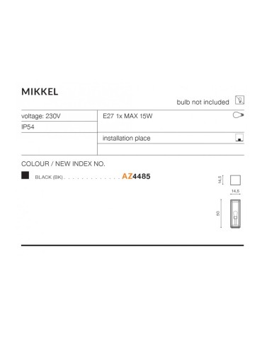 Azzardo MIKKEL IP54 1xE27 Zewnętrzna Czarny Stojąca AZ4485 - product 2