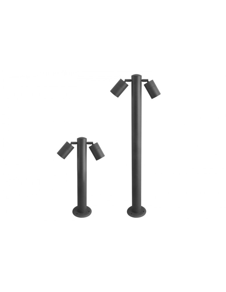 Lampy ogrodowe stojące - Azzardo ROLF 2 500 IP44 2xGU10 Zewnętrzna Ciemny Szary Stojąca AZ4457 - product kolory-swiatla.pl 2