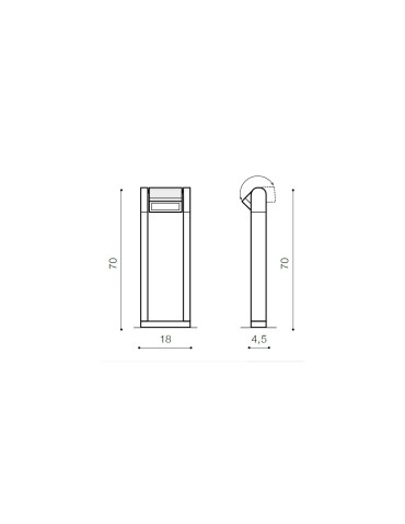 Azzardo FRAME 70 IP54 LED 8W 800lm 3000K Zewnętrzna Czarny Stojąca AZ4305 - product 2