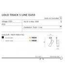 Lampy do szynoprzewodów 1 fazowych - Azzardo LOLO TRACK 1 LINE 1xGU10 Biały Reflektor Do Szynoprzewodu 1F AZ4655 - produkt 7