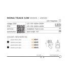 Lampy do szynoprzewodów 3 fazowych - Azzardo MONA TRACK 3 LINE LED 12W 1000lm 3000K Czarny Reflektor Do Szynoprzewodu 3F AZ4542 - produkt 6