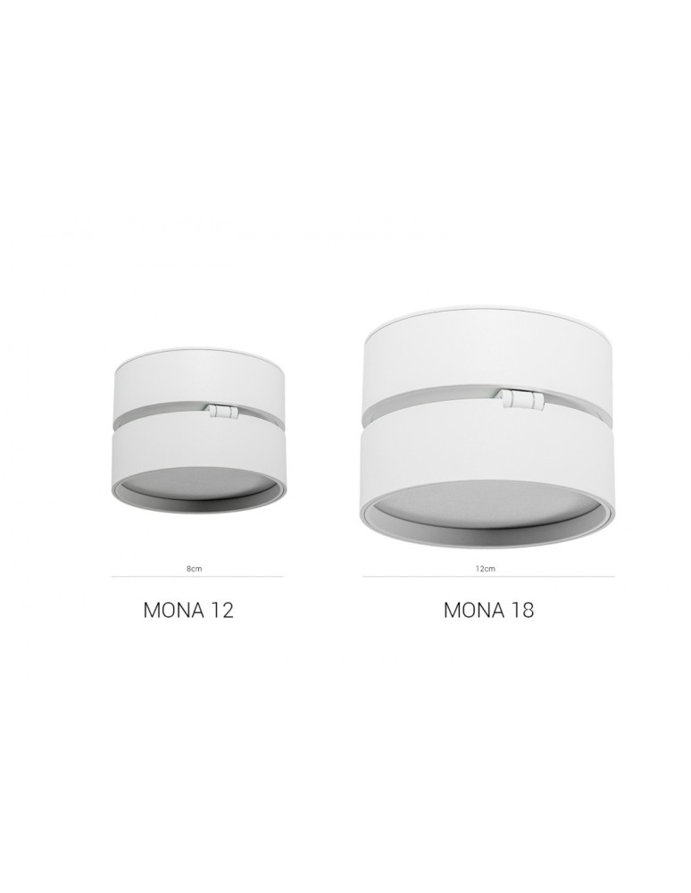 Reflektory LEDowe - Azzardo MONA LED 12W 1000lm 3000K Biały Sufitowa AZ4538 - produkt kolory-swiatla.pl 5