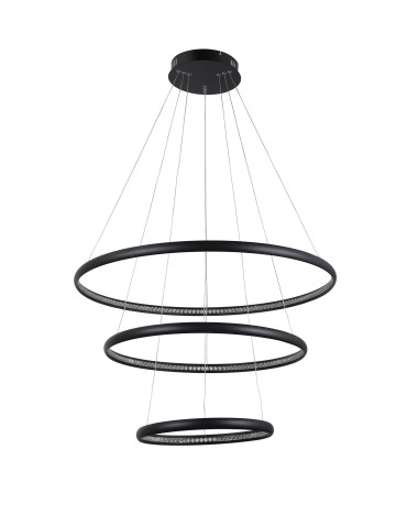 AZzardo BRIGHTON 3 LED 55W 3300lm 3000K Czarny Wisząca AZ4428