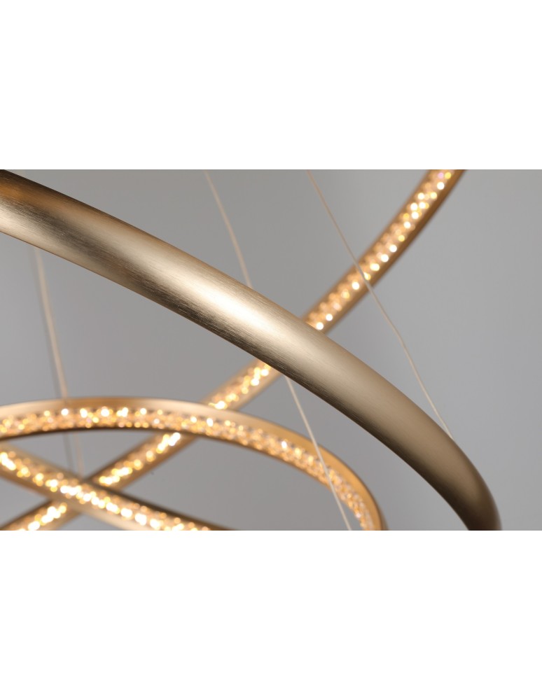AZzardo BRIGHTON 3 LED 55W 3300lm 3000K Złoty Wisząca AZ4429 AZzardo BRIGHTON 3 LED 55W 3300lm 3000K Złoty Wisząca AZ4429
